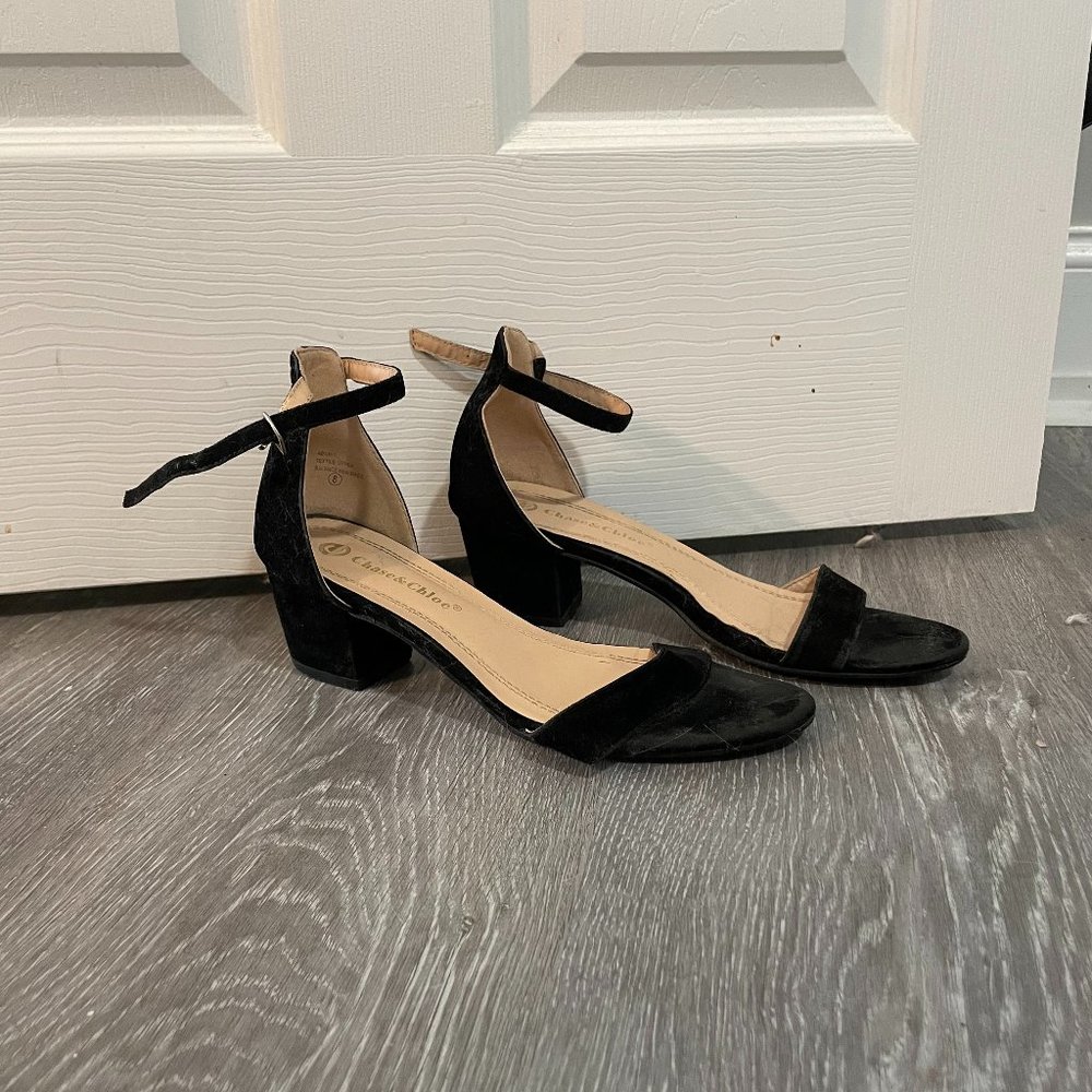 LULUS Kitten-Heel Open-Toe Black